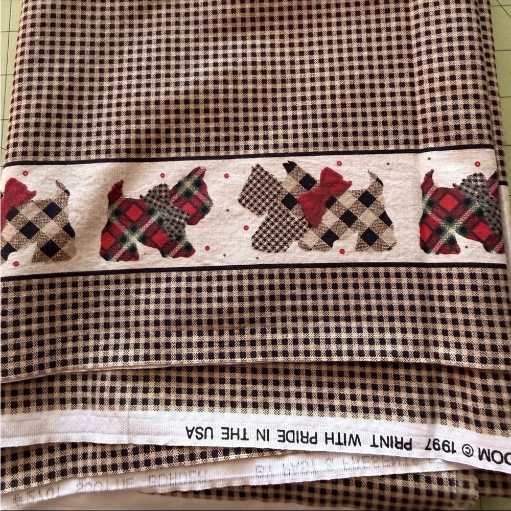 Daisy Kingdom Scottie Border #2701 Fabric 1997 Plaid Terrier Quilting Cotton - Picture 2 of 12